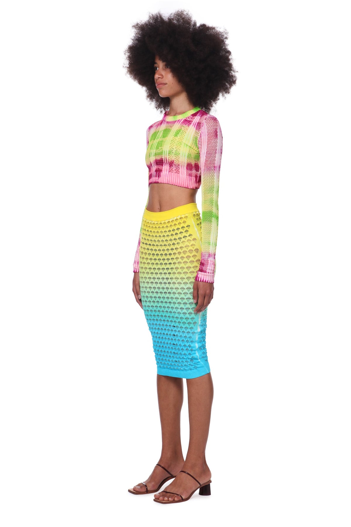 OMBRE KNIT MIDI SKIRT