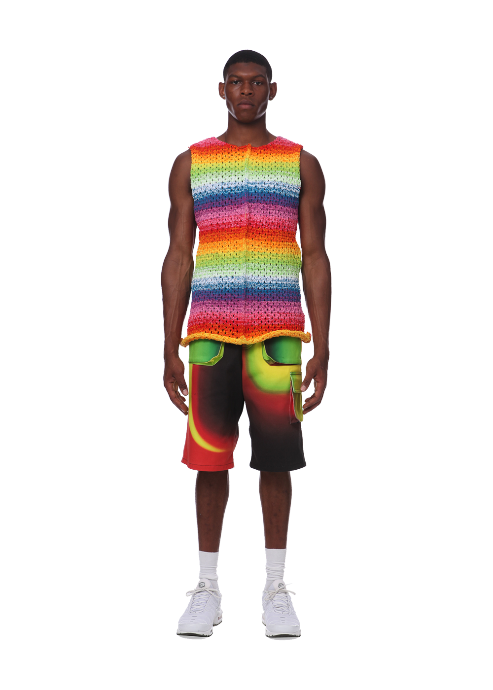 GRADIENT PRINTED CARGO SHORTS