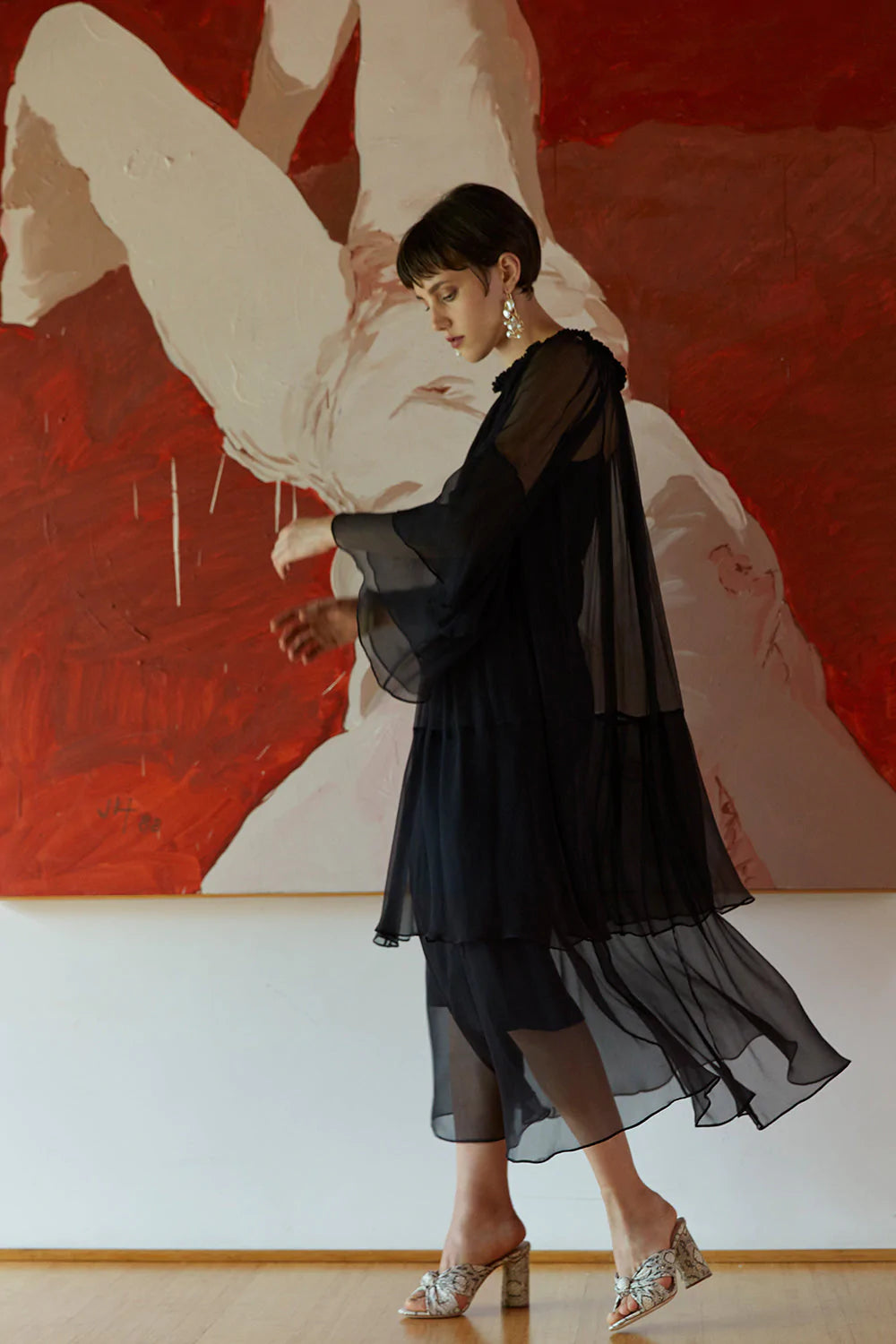 Cascade Dress in Black