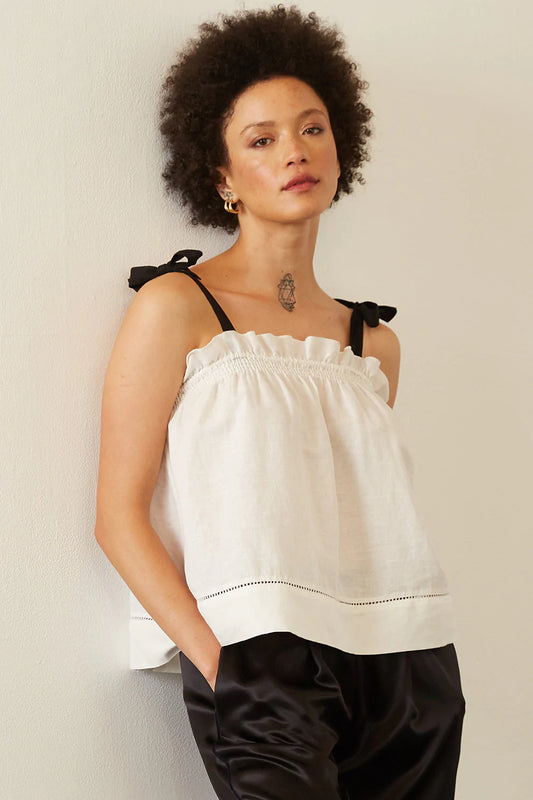 Bibi Cami in Ivory with Black