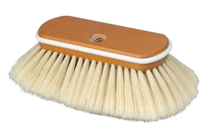 Universal Brush Mfg Co. UB7Wood - 7” Wood Block Blonde Boar Brush W/Bumper (Very Soft)