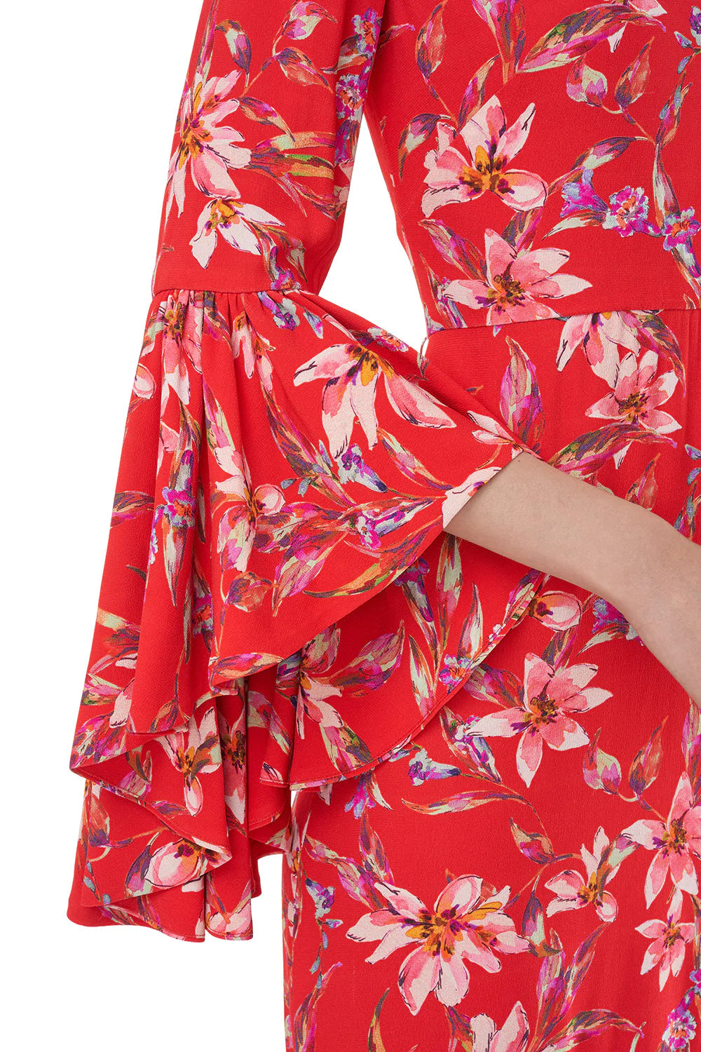 Alexia Ruffle Dress in Red