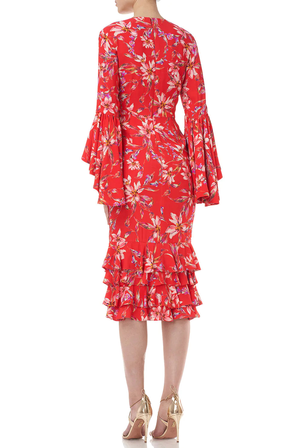 Alexia Ruffle Dress in Red