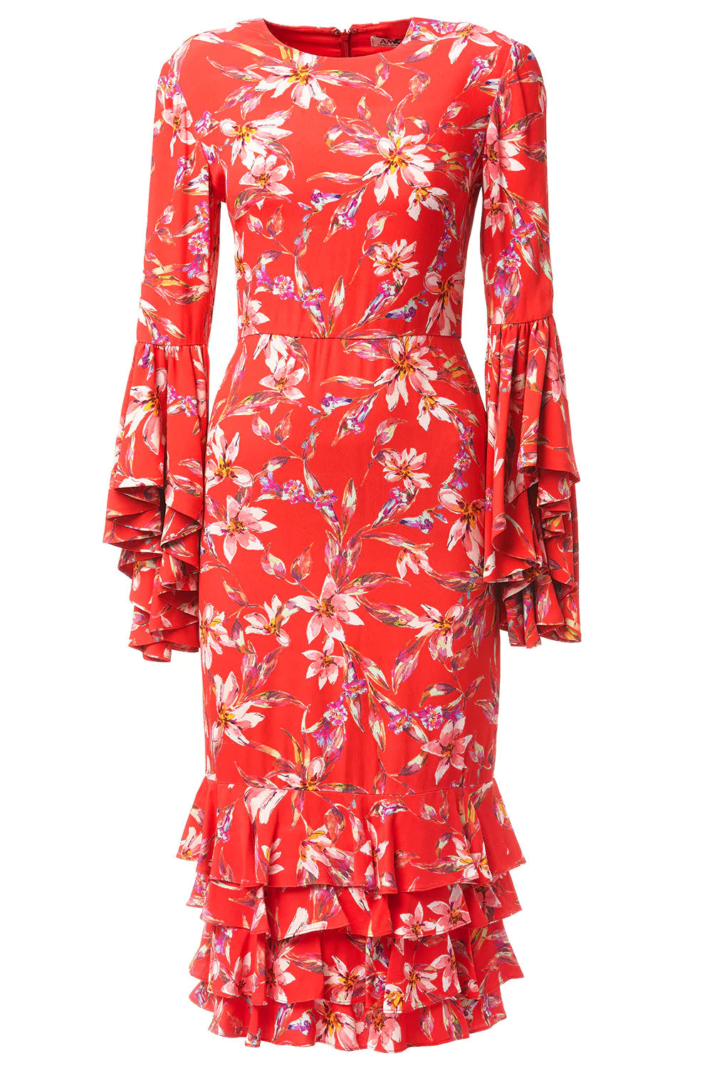 Alexia Ruffle Dress in Red