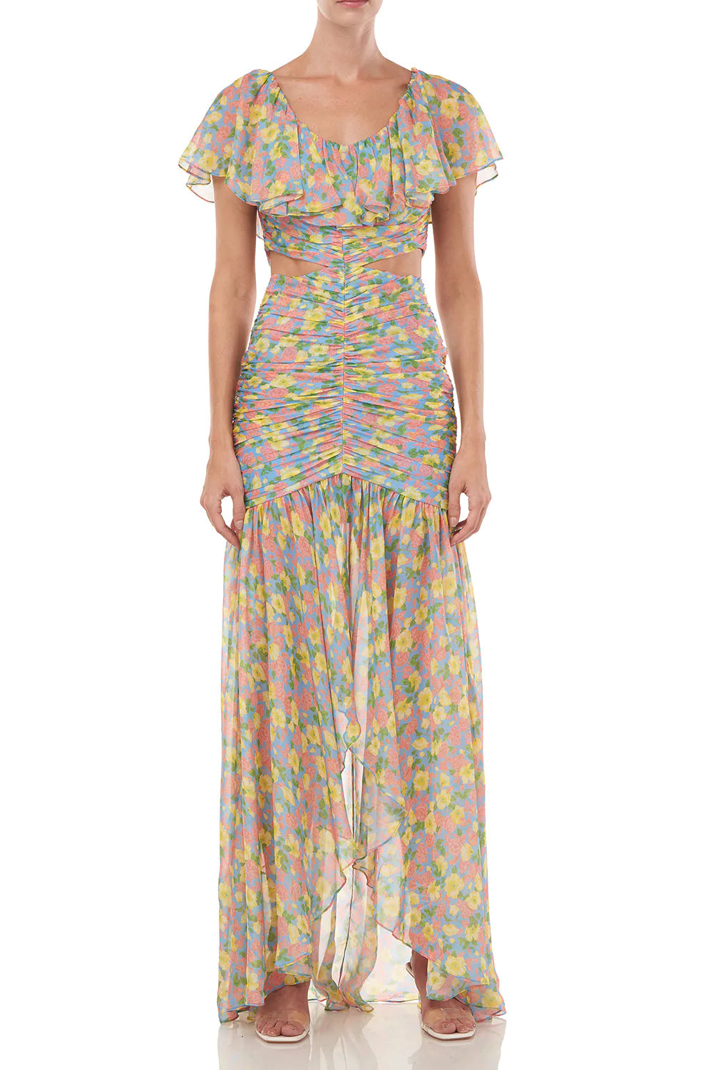 Amore Dress in Ocean Blue Anemone Floral