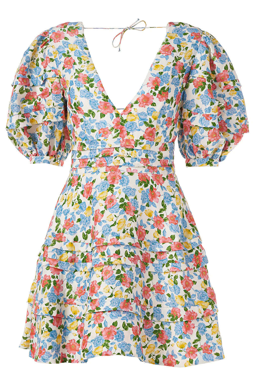 Avian Dress in White Anemone Floral