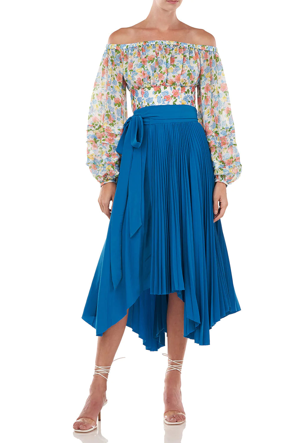 Alora Top in White Anemone Floral