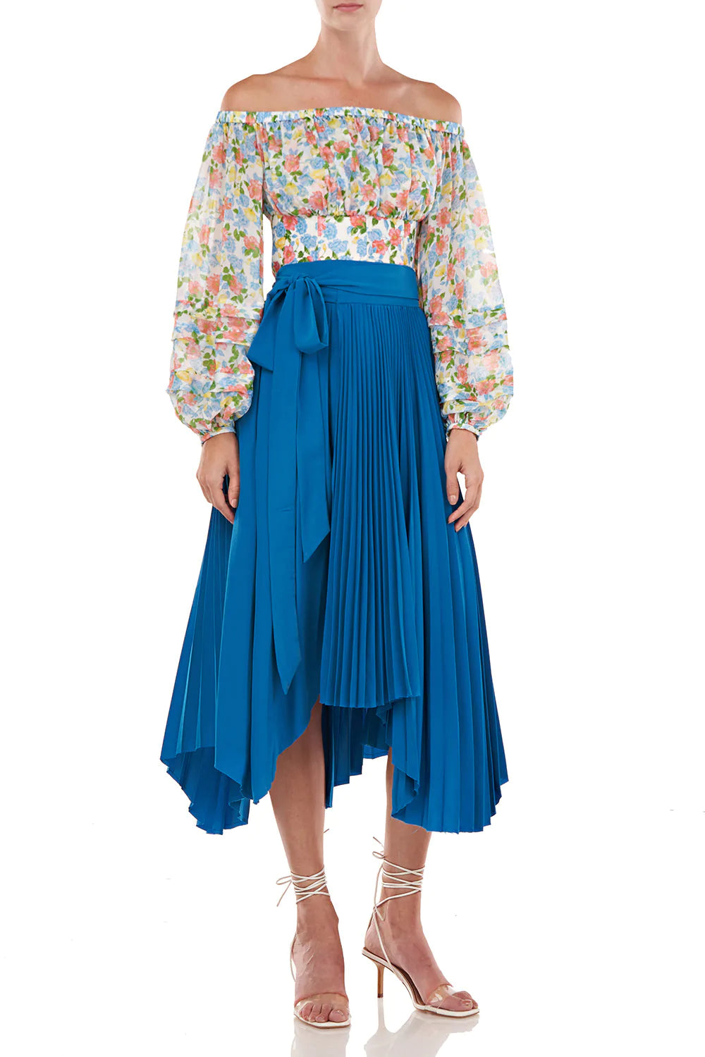 Alora Top in White Anemone Floral