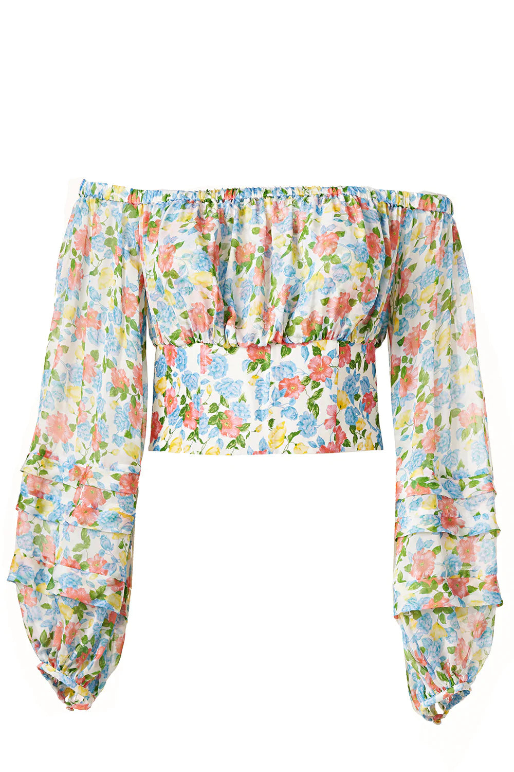 Alora Top in White Anemone Floral