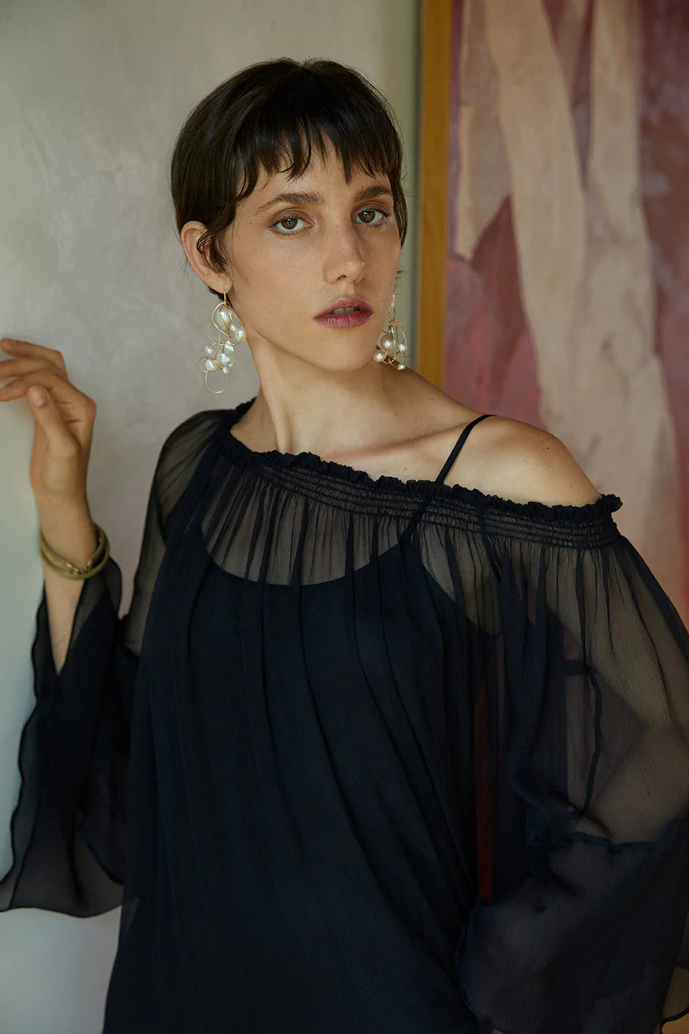 Cascade Dress in Black