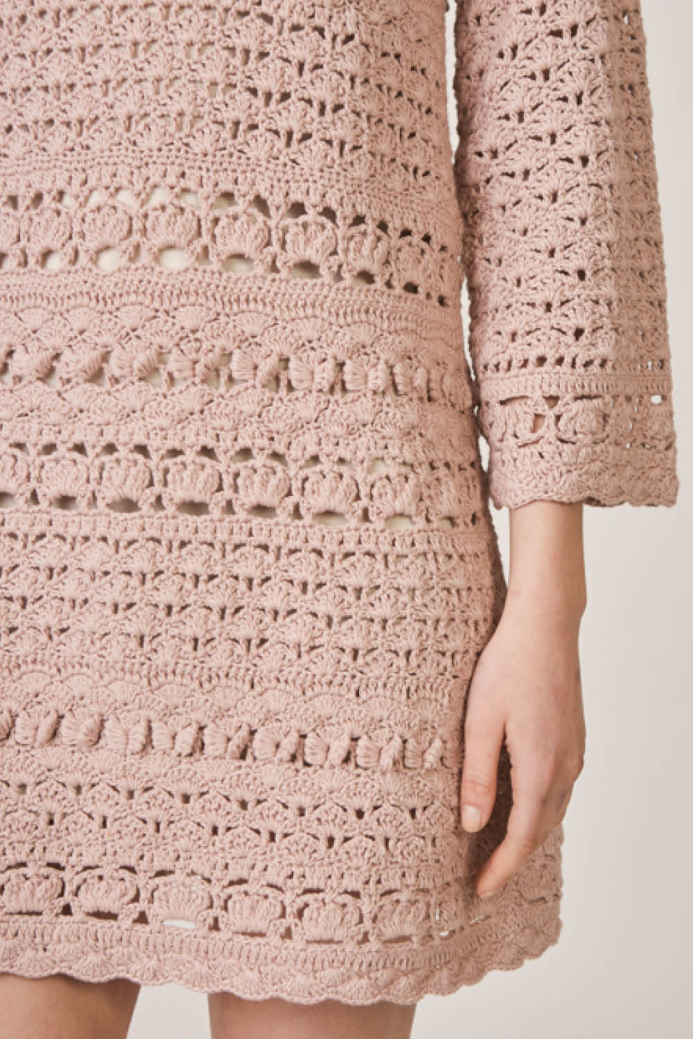 Amadora Crochet Tunic Dress in Lavender