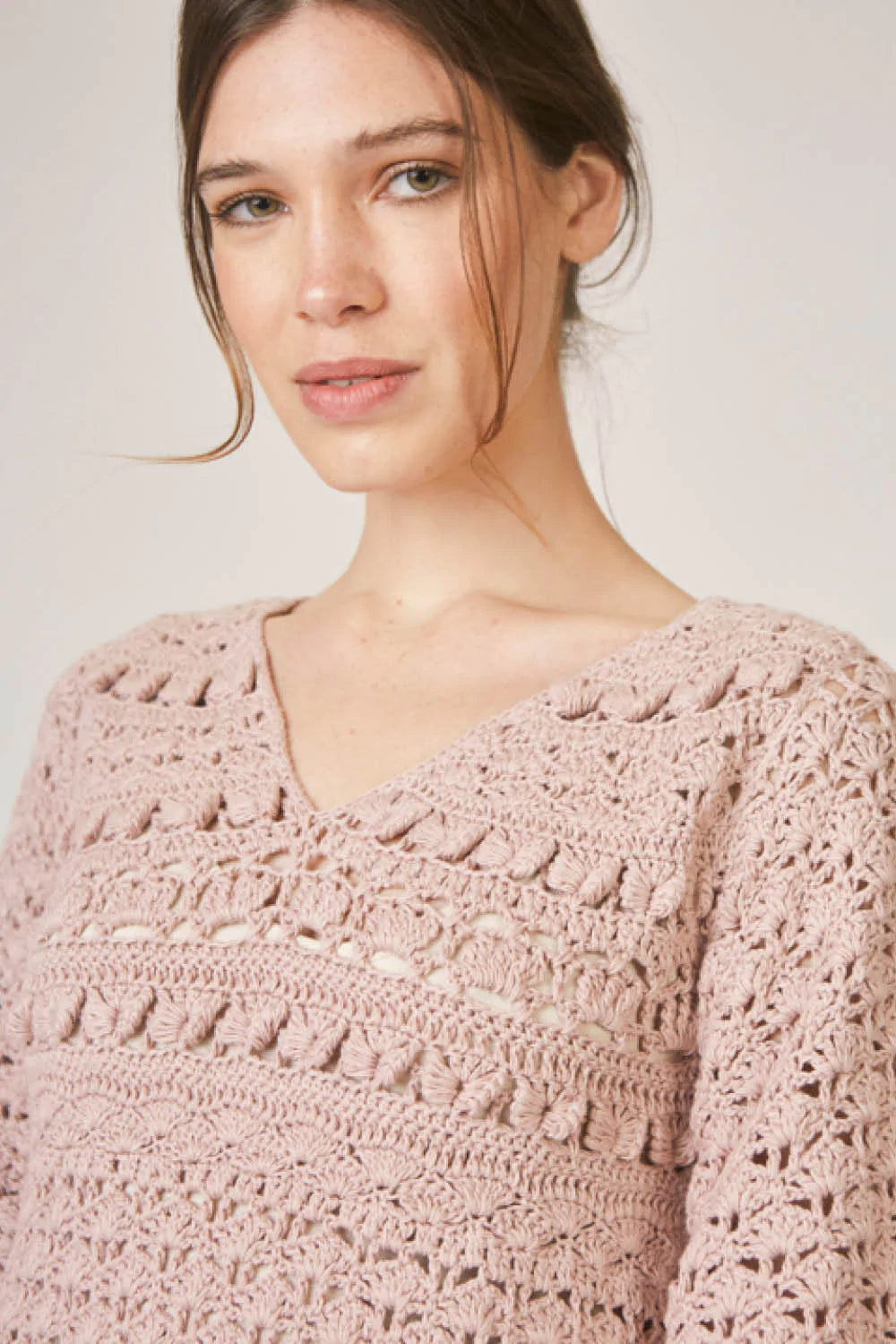 Amadora Crochet Tunic Dress in Lavender