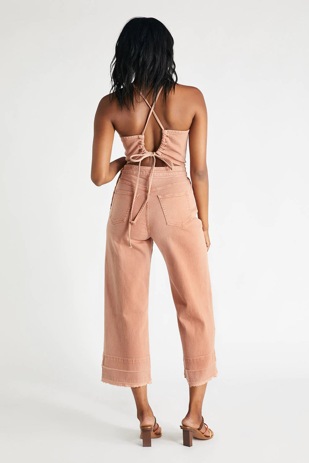 Cami Halter Jumpsuit in Coffee