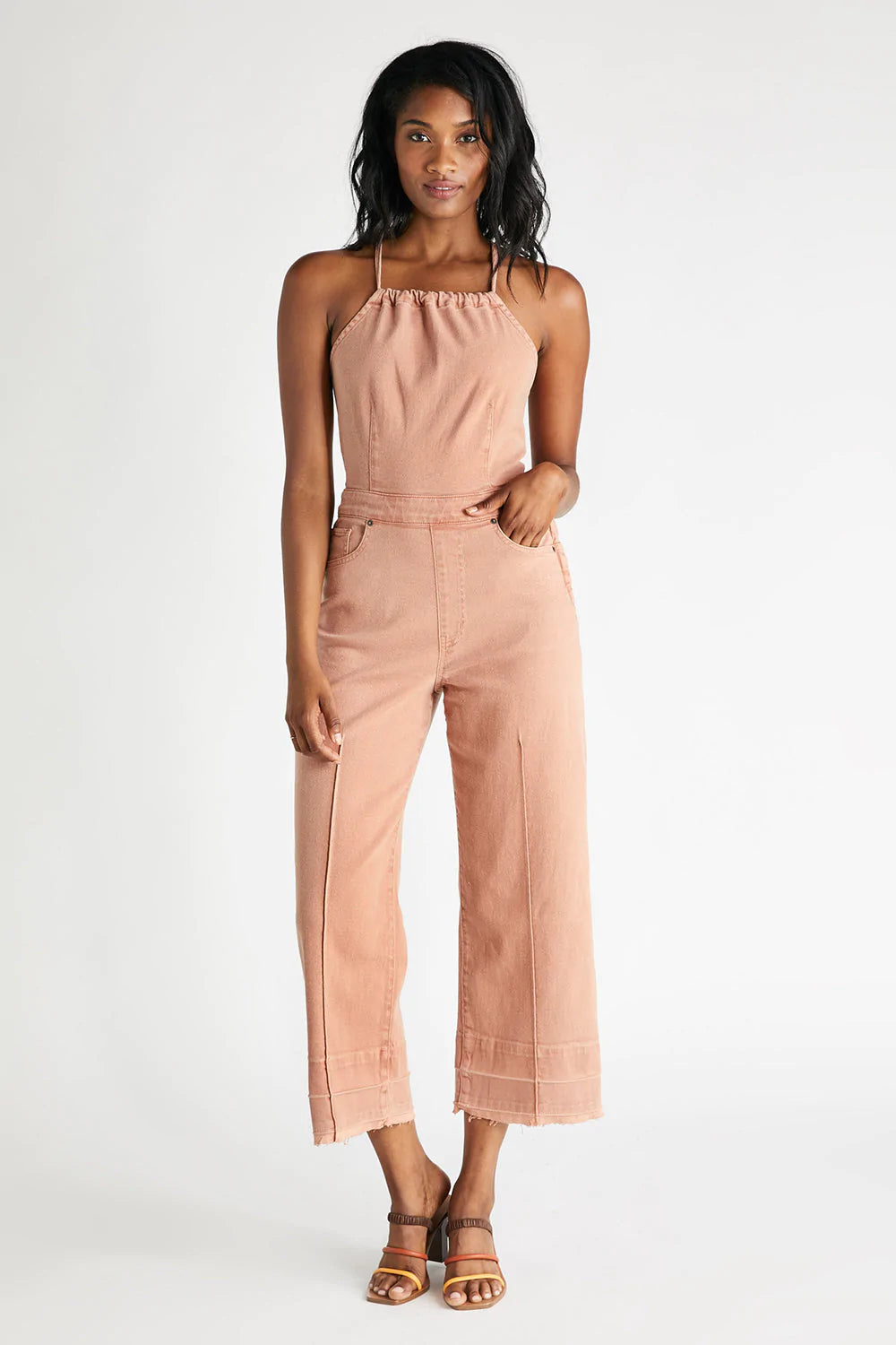 Cami Halter Jumpsuit in Coffee