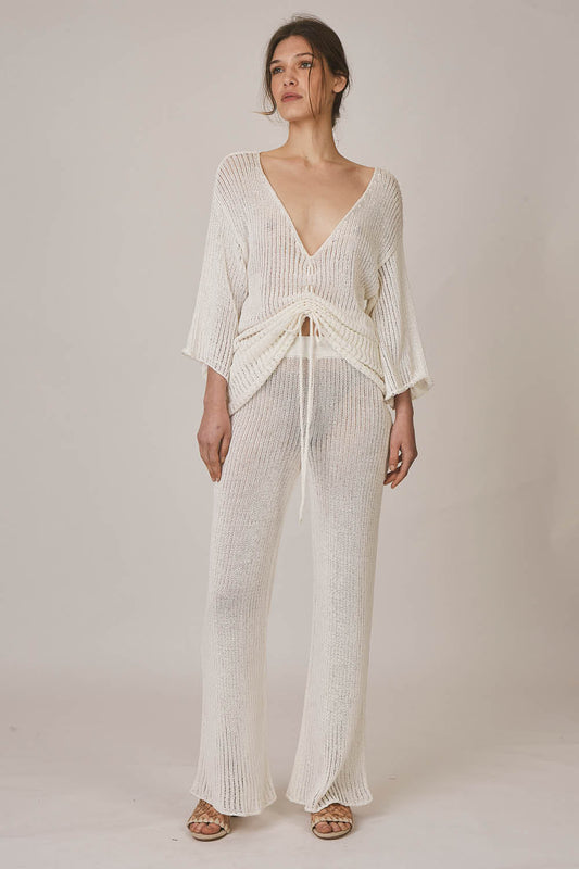 Caeli Adjustable Light Sweater Top in Ivory