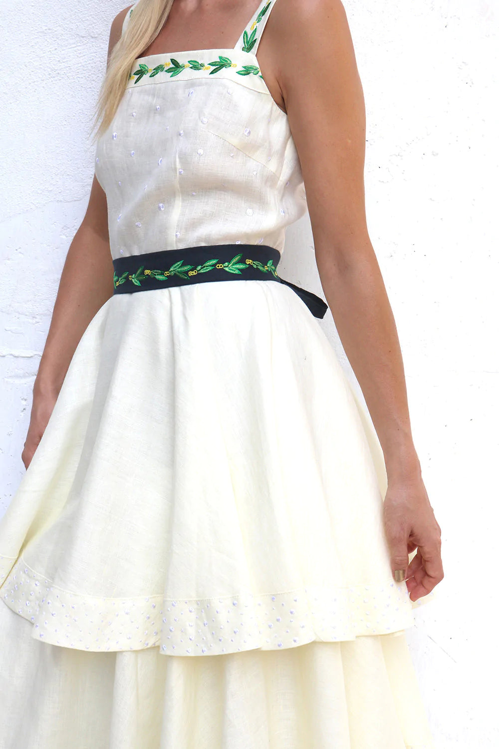 Carline Sleeveless Tiered Maxi Dress in Cream