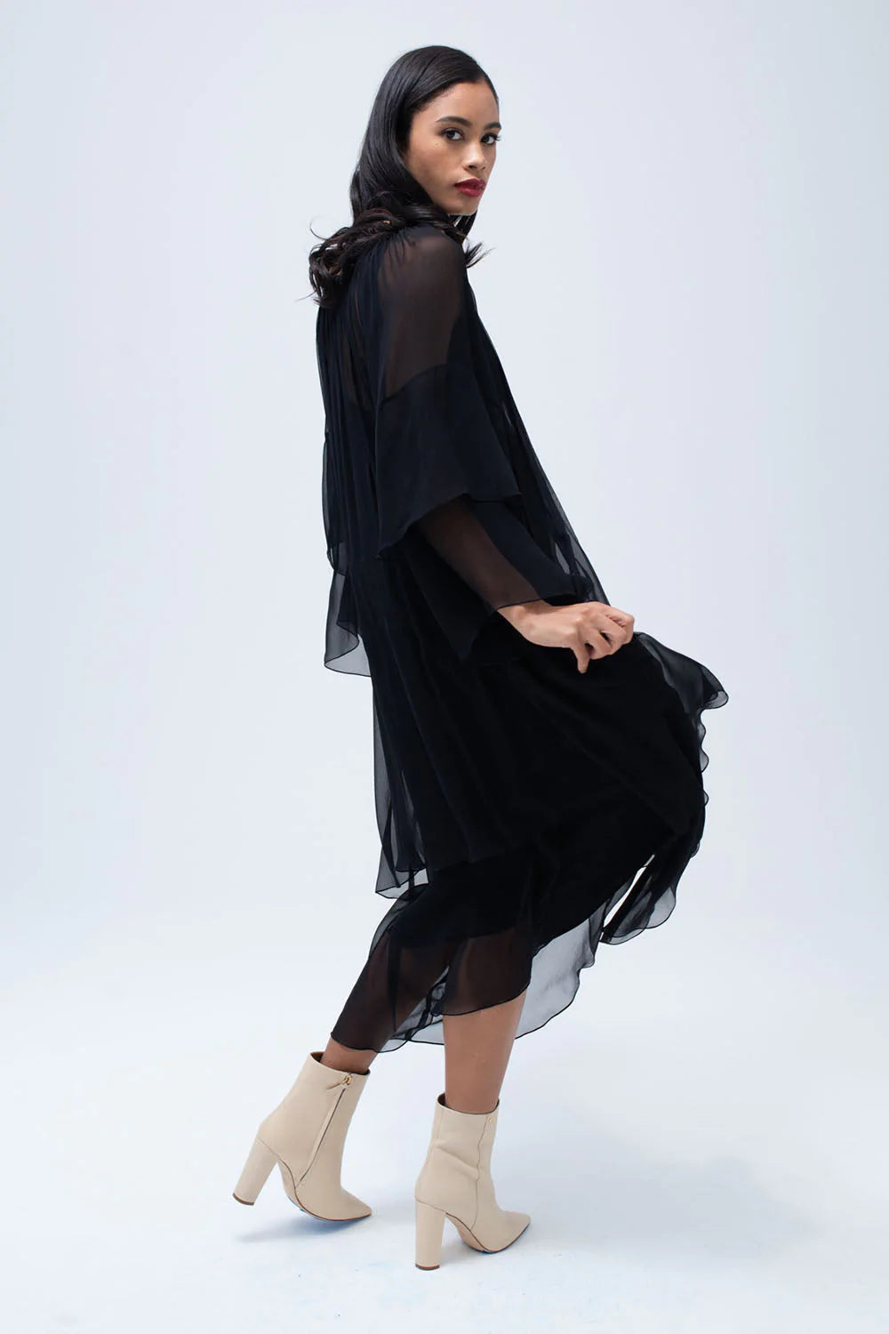 Cascade Dress in Black