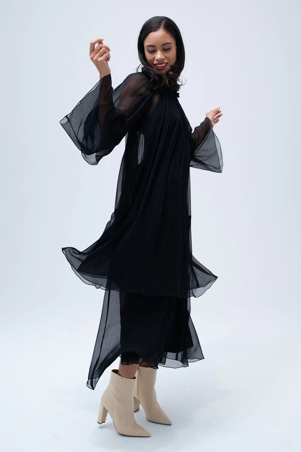 Cascade Dress in Black