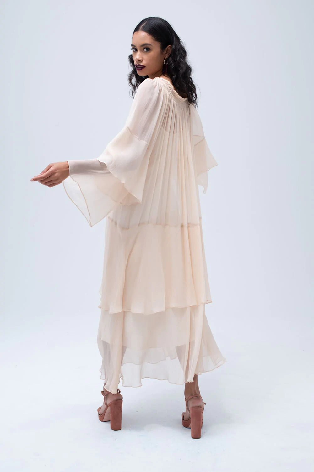 Cascade Dress in Blush