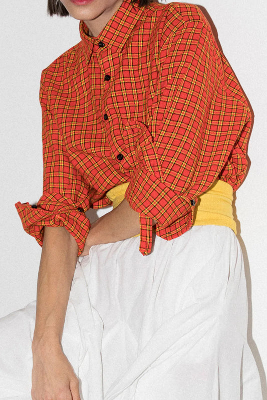 Andy Long Sleeve Shirt In Red Maasai Plaid
