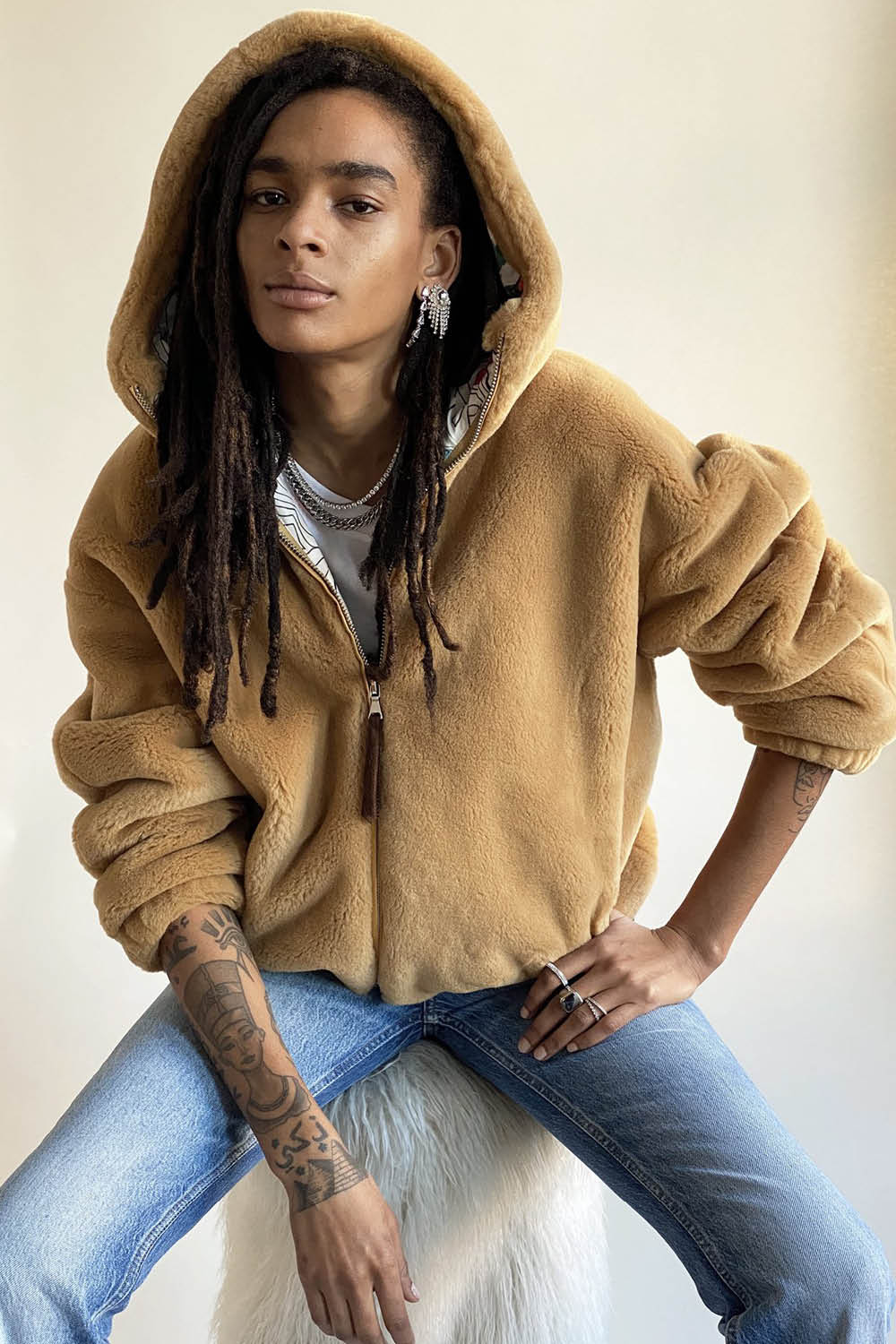 BIOFUR™ Zip Front "Ski" Jacket - Camel