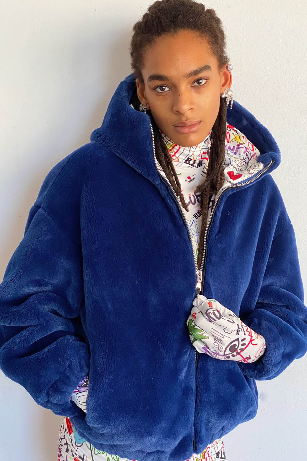 BIOFUR™ Zip Front "Ski" Jacket - Marine Blue