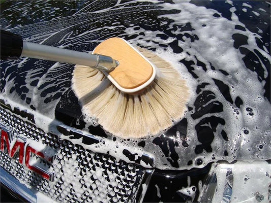 Universal Brush Mfg Co. UB7Wood - 7” Wood Block Blonde Boar Brush W/Bumper (Very Soft)