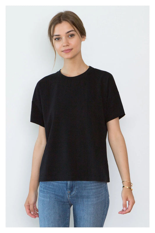 Bevin Black Organic Cotton Boyfriend T-Shirt