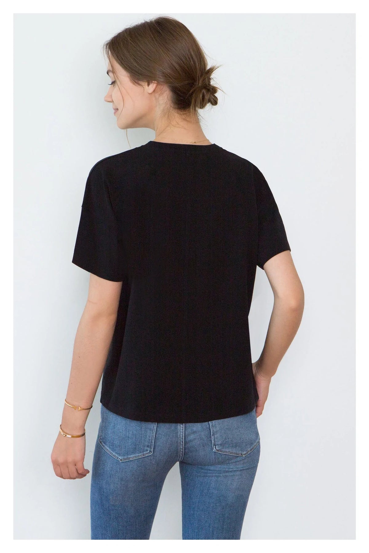 Bevin Black Organic Cotton Boyfriend T-Shirt
