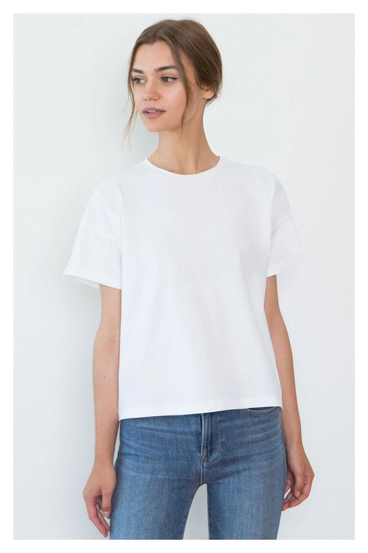 Bevin White Organic Cotton Boyfriend T-Shirt