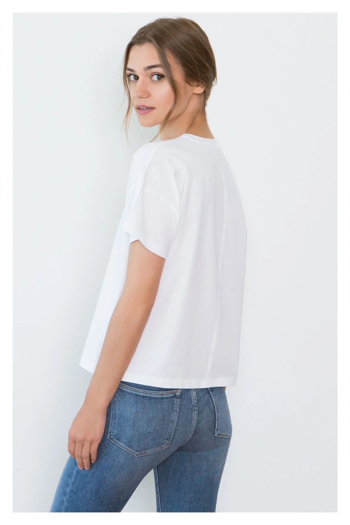 Bevin White Organic Cotton Boyfriend T-Shirt