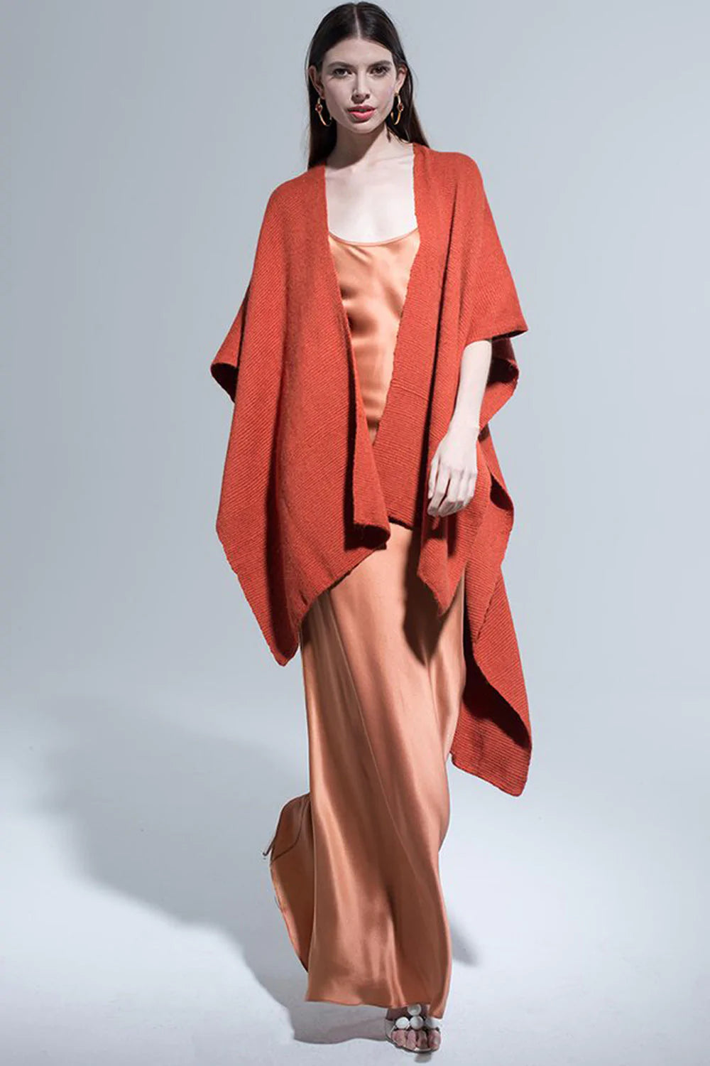 Alpaca Short Duster in Burnt Orange