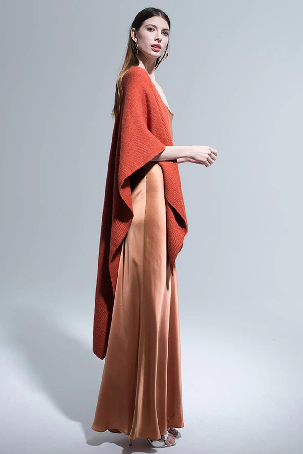 Alpaca Short Duster in Burnt Orange